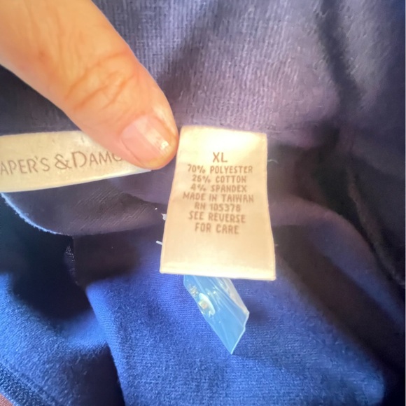 Drapers & Damons navy blue and gold sequined detailing‎ zip down jacket soft - Picture 6 of 9